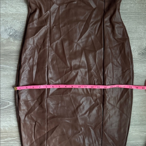 NEW MESHKI PAmela Strapless Faux Leather Dress Large - Picture 8 of 10